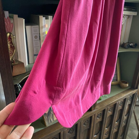 Madewell Silk Fuchsia Pink Strappy Mini Dress Size 8 - Picture 9 of 11